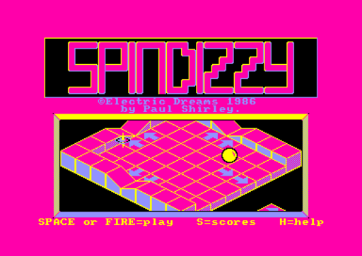 Spindizzy title screen for Amstrad CPC