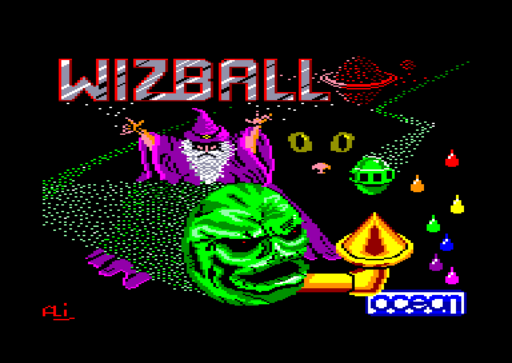 Wizball title screen for Amstrad CPC