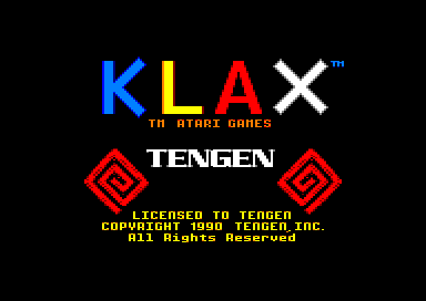 Klax title screen for Amstrad GX4000