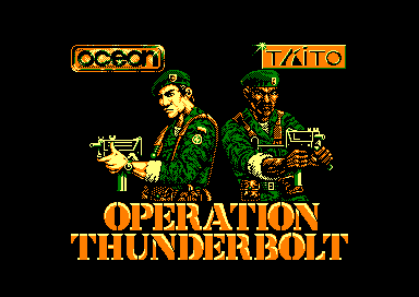 Operation Thunderbolt title screen for Amstrad GX4000