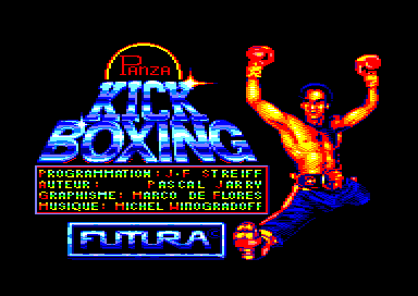 Panza Kick Boxing title screen for Amstrad GX4000