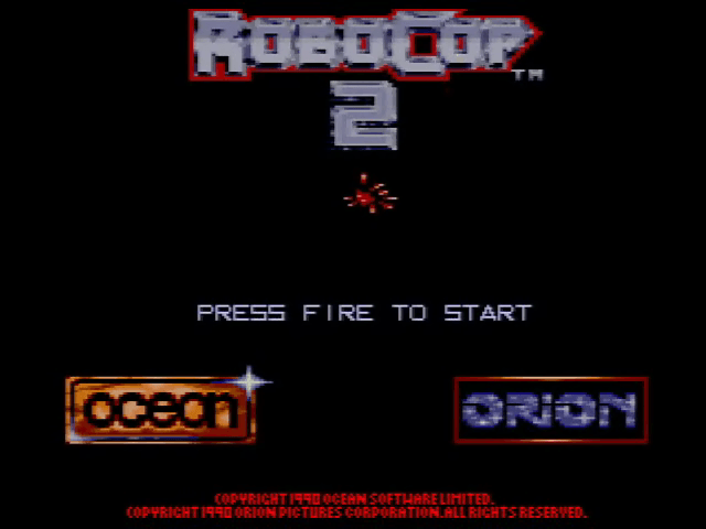 Robocop 2 title screen for Amstrad GX4000