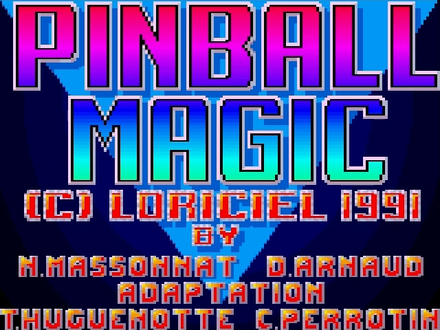 Super Pinball Magic title screen for Amstrad GX4000
