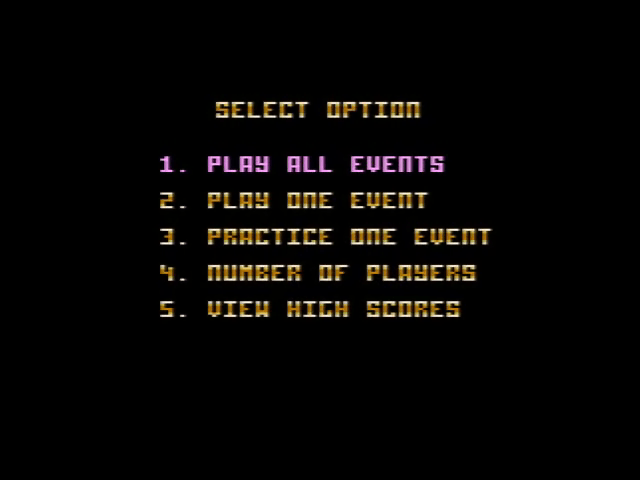 World Of Sports title screen for Amstrad GX4000
