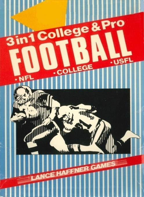 3 in 1 College & Pro Football box art for Apple II
