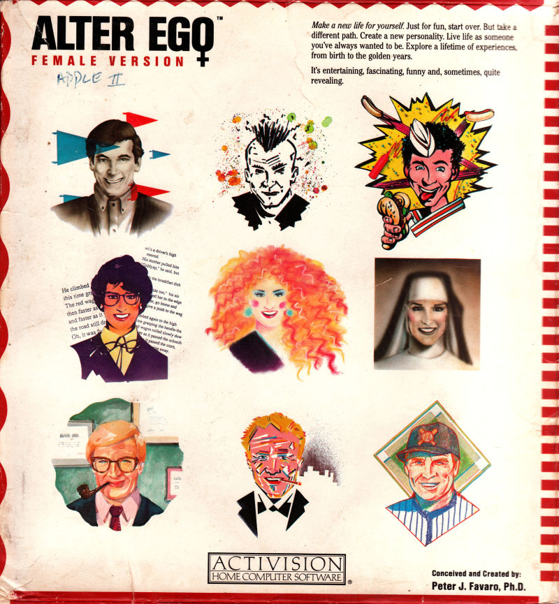 Alter Ego box art for Apple II