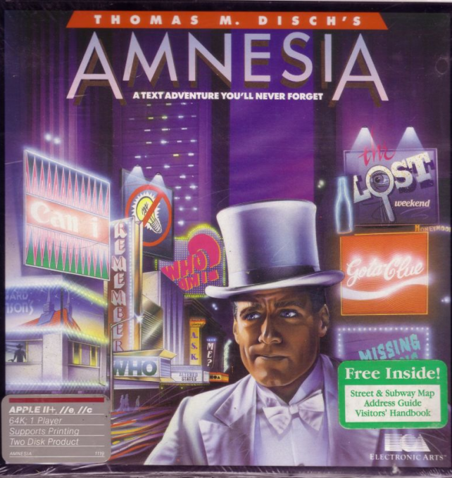 Amnesia box art for Apple II
