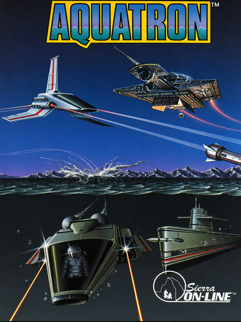 Aquatron box art for Apple II