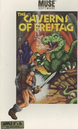 Caverns of Freitag, The box art for Apple II