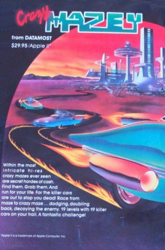 Crazy Mazey box art for Apple II