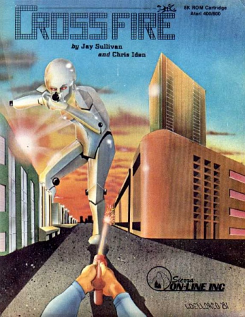 Crossfire box art for Apple II