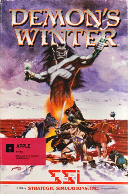 Demon's Winter box art for Apple II