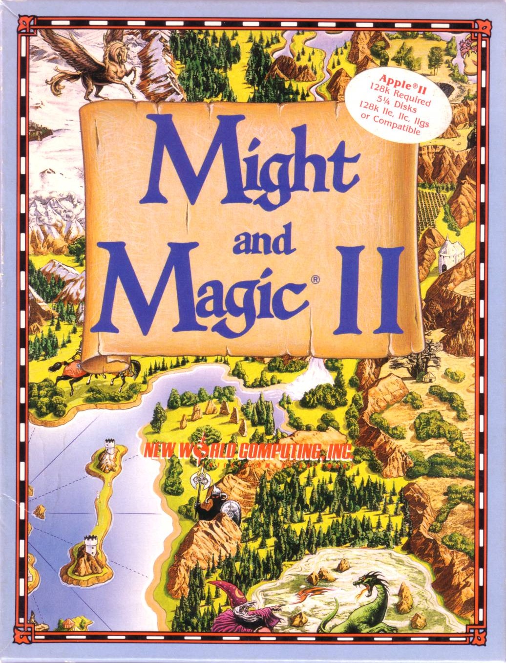 Might and Magic II box art for Apple II