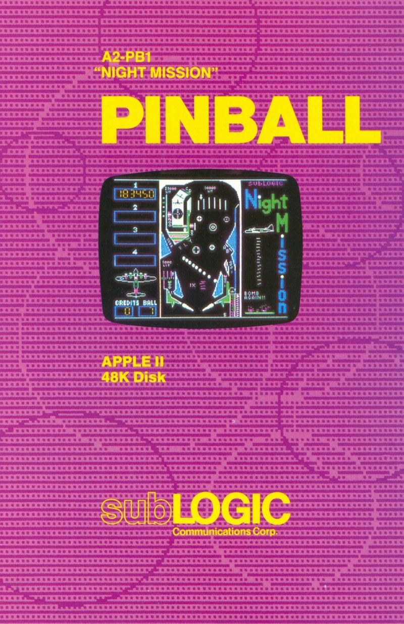 Night Mission Pinball box art for Apple II