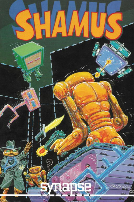 Shamus box art for Apple II