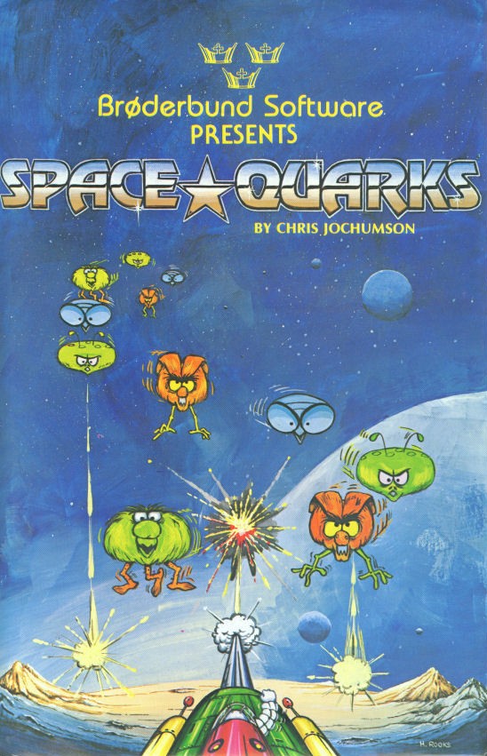 Space Quarks box art for Apple II