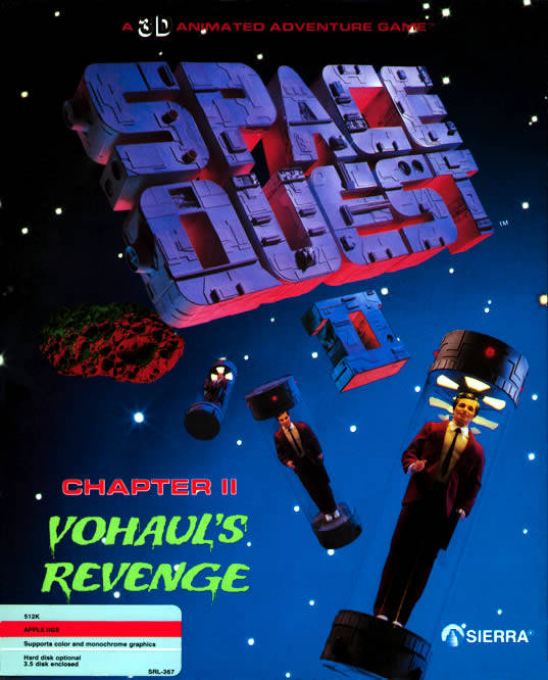Space Quest II: Vohaul's Revenge box art for Apple II