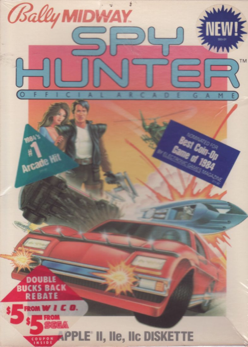 Spy Hunter box art for Apple II