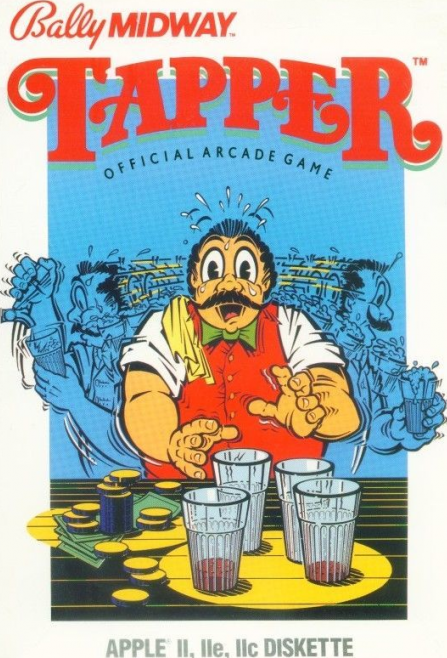 Tapper box art for Apple II