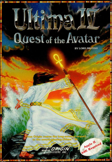 Ultima IV: Quest of the Avatar box art for Apple II