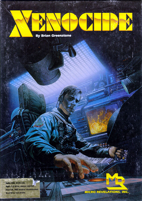 Xenocide box art for Apple II
