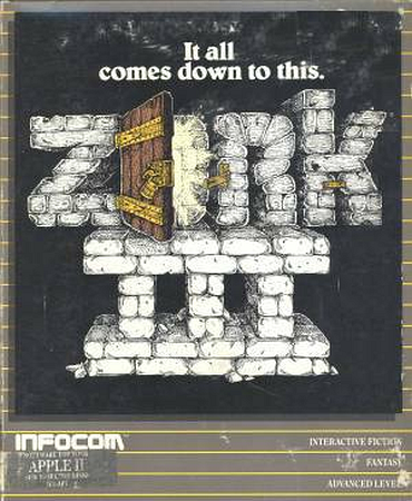 Zork III: The Dungeon Master box art for Apple II