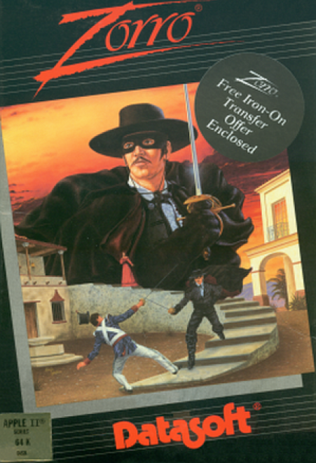 Zorro box art for Apple II