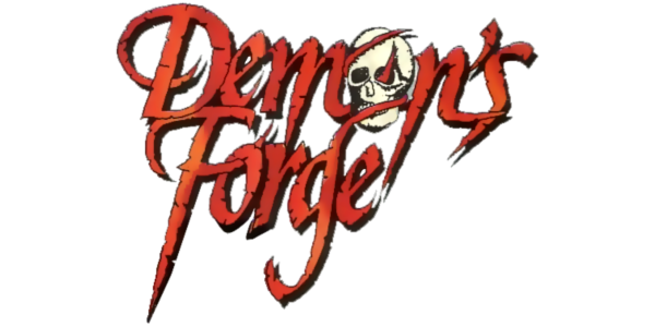 The Demon's Forge logo for Apple II