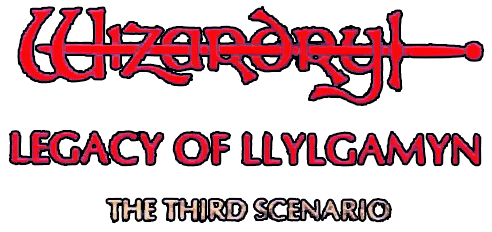 Wizardry III: Legacy of Llylgamyn logo for Apple II