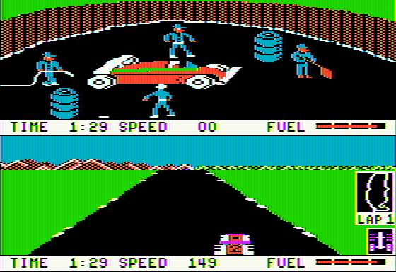 Pitstop II screenshot 2 for Apple II