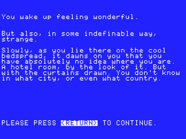 Amnesia title screen for Apple II