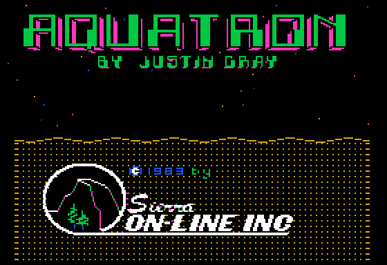 Aquatron title screen for Apple II