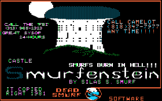 Castle Smurfenstein title screen for Apple II