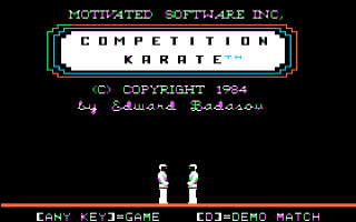 Competition Karate title screen for Apple II