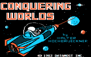 Conquering Worlds title screen for Apple II