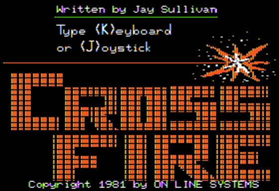 Crossfire title screen for Apple II
