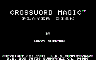 Crossword Magic title screen for Apple II
