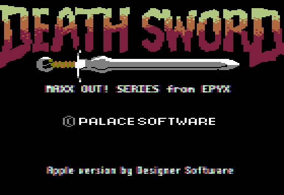 Death Sword title screen for Apple II