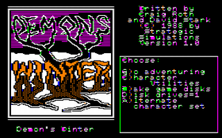 Demon's Winter title screen for Apple II