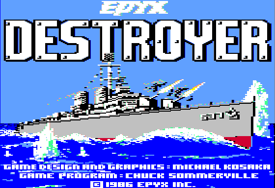 Destroyer title screen for Apple II