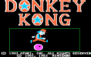 Donkey Kong title screen for Apple II