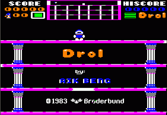 Drol title screen for Apple II