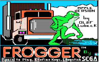 Frogger title screen for Apple II