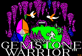 Gemstone Warrior title screen for Apple II