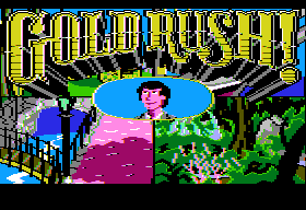 Gold Rush! title screen for Apple II