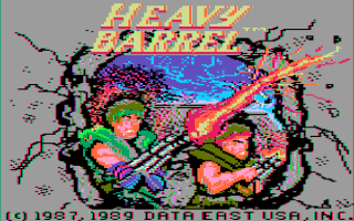 Heavy Barrel title screen for Apple II