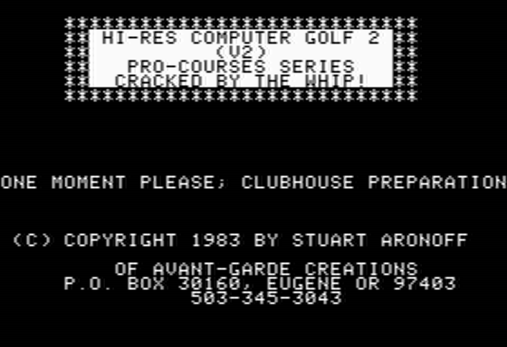 Hi-Res Computer Golf 2 title screen for Apple II