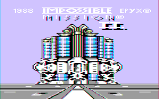 Impossible Mission II title screen for Apple II