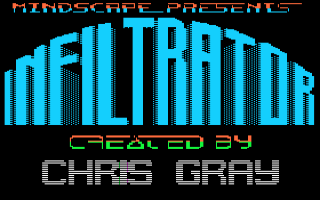 Infiltrator title screen for Apple II