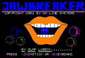 Jawbreaker title screen for Apple II